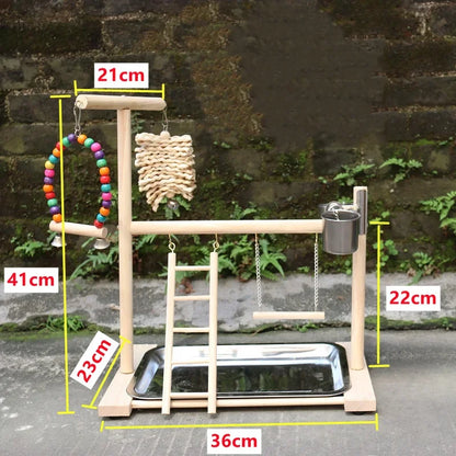 Parque infantil para pájaros, soporte para percha, tazas de alimentación, columpio, escalera de escalada, soporte para loros, ejercicio, gimnasio de juegos para periquito, cacatúa Lovebi