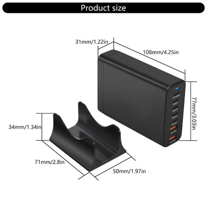 200W USB tipo C cargador PD carga rápida teléfono cargador rápido 6 puertos para teléfono móvil tableta portátil