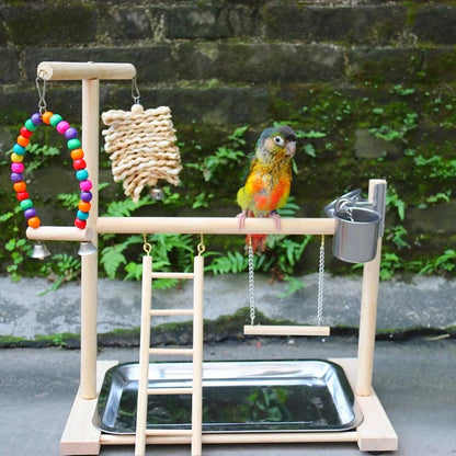 Parque infantil para pájaros, soporte para percha, tazas de alimentación, columpio, escalera de escalada, soporte para loros, ejercicio, gimnasio de juegos para periquito, cacatúa Lovebi